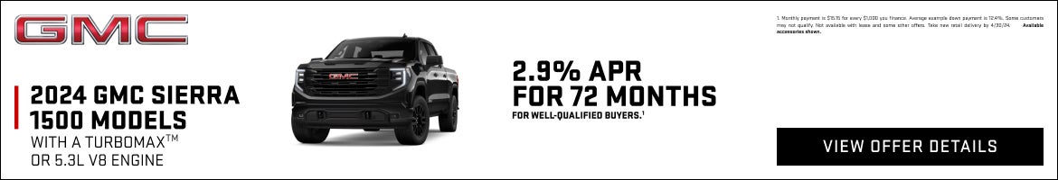 2.9% APR FOR 72 MONTHS for well-qualified buyers.1